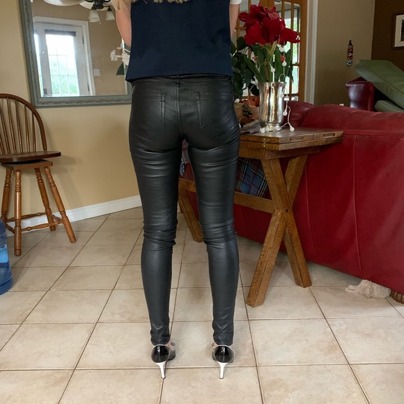 COPY - The Kooples 100% lambskin black leather leggings-size 26.EUC - Picture 11 of 14